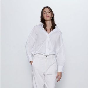 Zara Knotted Poplin Shirt